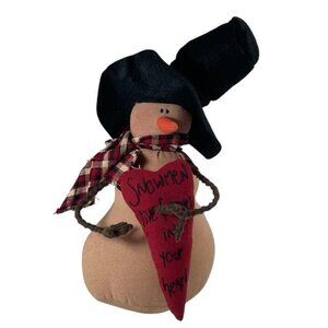 Vintage Honey and Me Snowman with Top Hat and Heart Christmas Decor